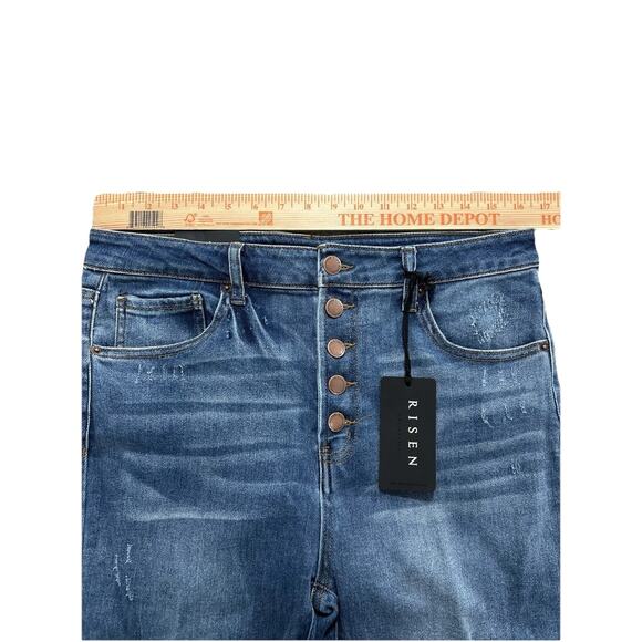 NEW Risen Los Angeles High Waisted Button Fly Flare Jeans Women’s Size 13/31 - Picture 7 of 12